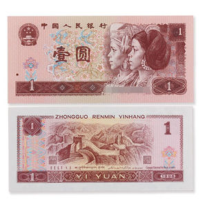 真典第四套人民币 1996年1元一元纸币收藏 第四版币货币壹元全新