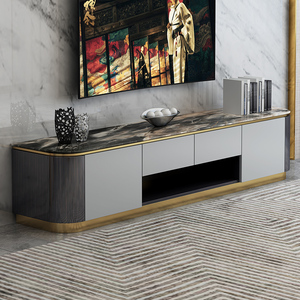 天然大理石电视柜茶几组合现代简约轻奢电视机柜客厅高端家具地柜