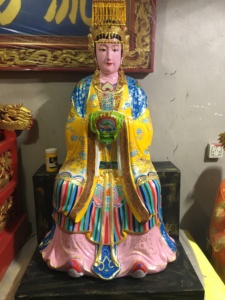 福建宁德福州 罗源 泥塑 木雕神像 陈夫人 古田临水夫人126cm