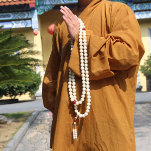 大号佛珠念珠12mm15mm108颗白玉菩提根风化手串项链念佛礼佛专用