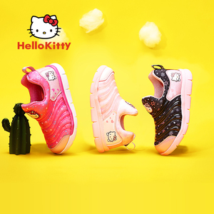 hellokitty凯蒂猫儿童毛毛虫运动鞋2021春款女童透气一脚登休闲鞋