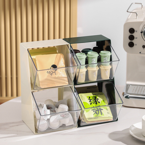 川岛屋茶包收纳盒胶囊咖啡桌面整理盒办公室多功能茶叶零食置物架