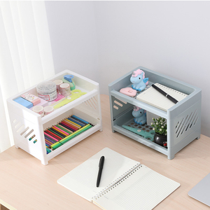 少女心放映室 ins简约桌面杂物收纳架 寝室书桌小物件双层置物架