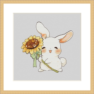 毛衣小白兔十字绣图案图片