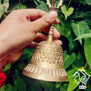 凉山彝族毕摩铃铛纯黄铜法器法铃摇铃宗教做迷信少数民族特色用品