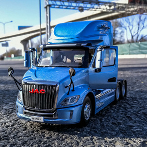 原厂1:24 江淮格尔发v7牵引车美式拖头长头卡车模型合金汽车模型