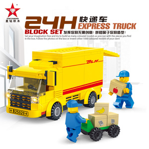 星钻82105,82106,82107,82108城市乐高积木玩具垃圾车救护车快递