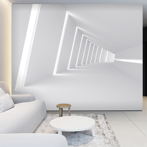 3D立体简约空间延伸壁纸沙发背景客厅卧室壁画公司装修办公室墙纸