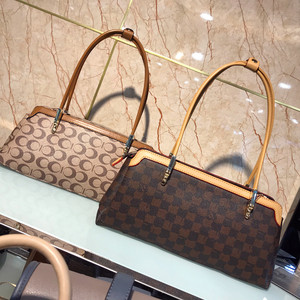 萨米璐新款老花手提女包斜挎包单肩潮欧美托特包