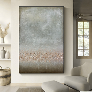 纯手绘油画现代简约侘寂风挂画玄关入户走廊装饰画抽象高级灰壁画