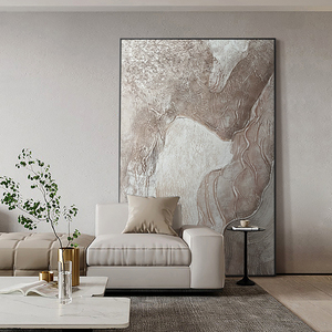 手绘油画北欧抽象装饰画大气轻奢玄幻玄关挂画酒店别墅壁画高级灰