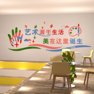 辅导班墙面文化墙贴布置美术室教室装饰创意画室学校幼儿园美工区