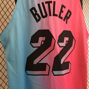 21赛季热火22号巴特勒刺绣球员版篮球背心3号韦德定制球衣