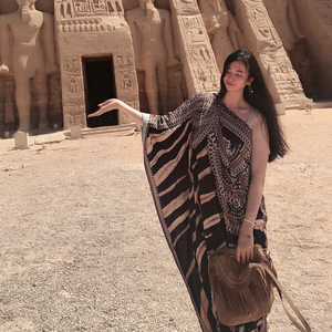 埃及服装旅游异域风长裙露肩设计感女王袍子拍照连衣裙旅游沙滩裙