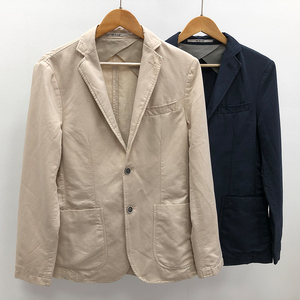 意大利小众 男士春秋棉麻混纺水洗纯色休闲西服薄斜纹外套 10015