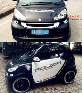 适用奔驰smart变形金刚911车贴拉花 比亚迪f0警察贴纸 知豆d2改装