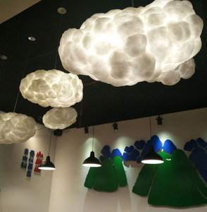漂浮白云朵吊灯创意现代简约装饰艺术灯酒店大堂蚕丝工程乌云灯
