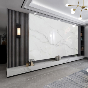 uv板仿大理石电视背景墙护墙板电视墙木饰面背景墙微晶石uv板高光