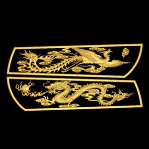 龙凤棺材板精雕图浮雕图灰度图artcam图棺材雕刻图寿材精雕图stl