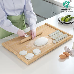 擀面板家用和面板实木大号厨房揉面板不粘案板包饺子杆面板竹菜板