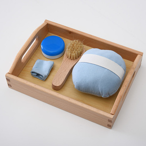 蒙氏  日常生活教具套装ic擦鞋的工作套装 照顾自己