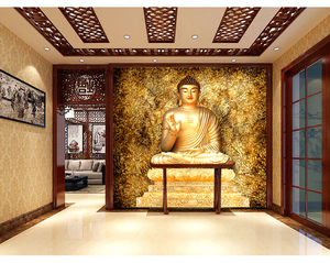 tb298755495310淘宝3d如来佛祖菩萨寺庙佛像墙纸客厅佛堂神台背景墙