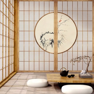 日式榻榻米背景墙壁纸日系写意茶道茶室墙纸剧本杀主题房墙布装修