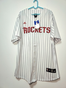 美版NBA 麦迪TMAC 球员版AU火箭队棒球服投篮服球衣正品 全新