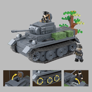 全冠二战德军山猫坦克装甲车兼容乐高益智拼装积木玩具男孩模型