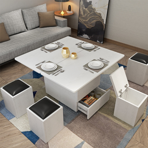 多功能茶几餐桌两用折叠茶几变餐桌简约小户型客厅升降茶几电视柜