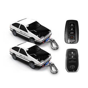 适用丰田凯美瑞汽车钥匙包套RAV4汉兰达卡罗拉AE86车模型壳个性扣