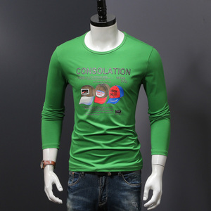 春秋季薄新款男士长袖t恤圆领潮流韩版修身秋装打底衫上衣服内搭