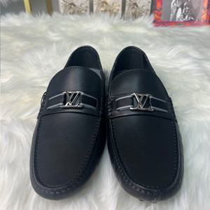 lv路易威登男鞋新款 经典老花一脚蹬休闲豆豆鞋