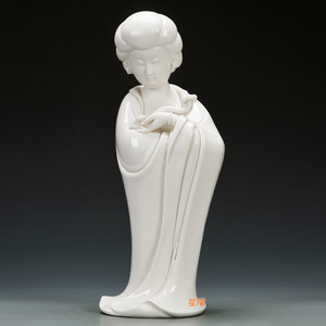 唐韵仕女陶瓷人物摆件德化白瓷工艺品家居装饰品唐代美女商务礼品