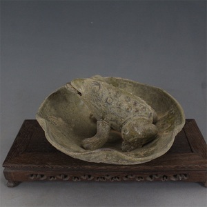 宋耀州窑青瓷荷口金蟾洗 古董古玩 做旧文房用具摆件仿古瓷器收藏