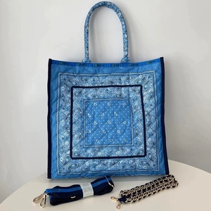 2024新款时尚布包中式风格包包女大容量包日系斜挎包包手提包蓝色