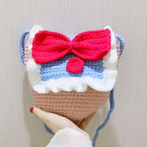 手工编织包包diy材料包自制手缝毛线卡通单肩斜挎包可爱儿童女包