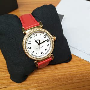 coach/蔻驰麦迪逊系列镶钻刘雯同款女表腕表皮带女士石英表