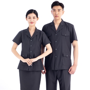 新式灰色夏季法院工作服男女法官审判服短袖法庭书记员制服夏裤裙