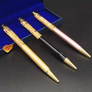 500人付款淘宝高档38中性笔芯黑色签笔字05蓝属可替换圆珠笔金色w带