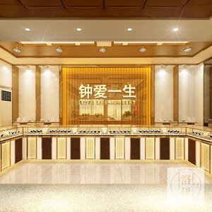 001人付款天猫珠宝店背景墙壁纸黄金首饰直播间背景布玉石玉器店铺