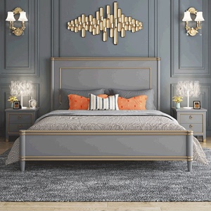 美式轻奢实木床1.8米现代简约双人主卧大床1.5欧式高箱储物公主床