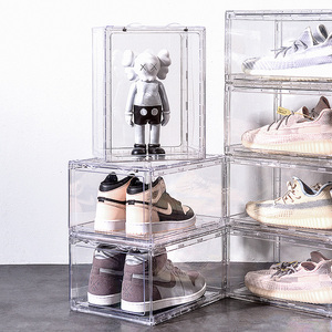 全透明收纳盒加厚硬鞋盒鞋子收藏展示盒AJ球鞋磁吸鞋柜防氧化鞋墙