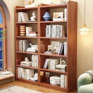 实木书架落地客厅收纳架卧室置物架家用学生简易书橱多层儿童书柜