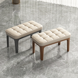 实木沙发凳家用现代换鞋凳长条休闲皮凳客厅小凳子小矮凳放脚板凳