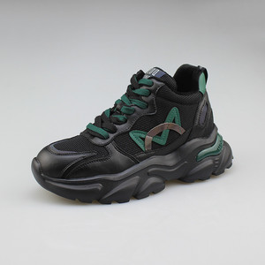 轩美诗2021冬季新款真皮休闲百搭厚底轻便运动ins潮老爹鞋女9064