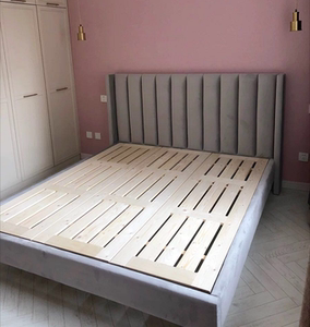 美式软包床头靠背板现代简约轻奢北欧1.5米1.8米科技布艺床主卧床