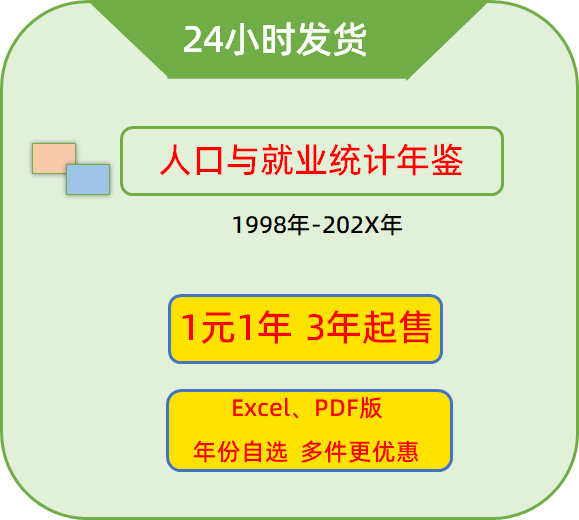 人口统计年鉴1998-2022中国人口和就业统计年鉴Excel版人口与就业