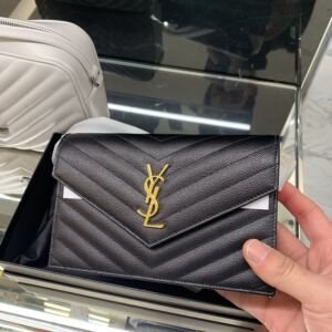 十年老店 YSL 圣罗兰手拿包 WOC单肩斜挎链条女包包 鱼子酱皮