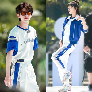 奔跑吧跑男同款运动服套装女春夏季校服三件套初高中学生班服定制